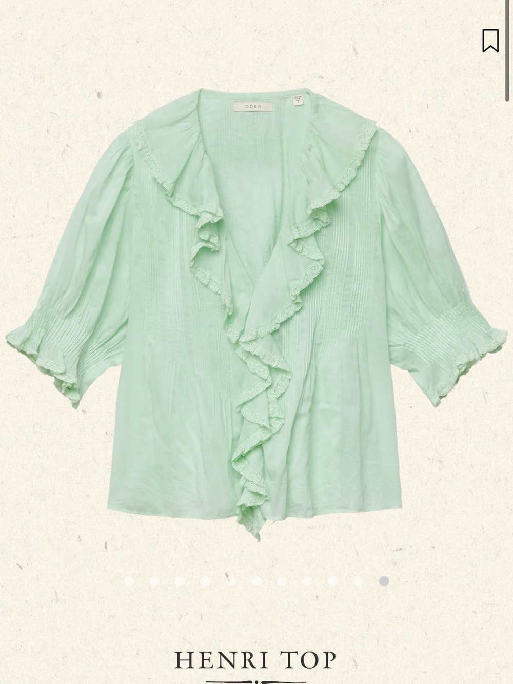 Dôen Henri top seafoam green s